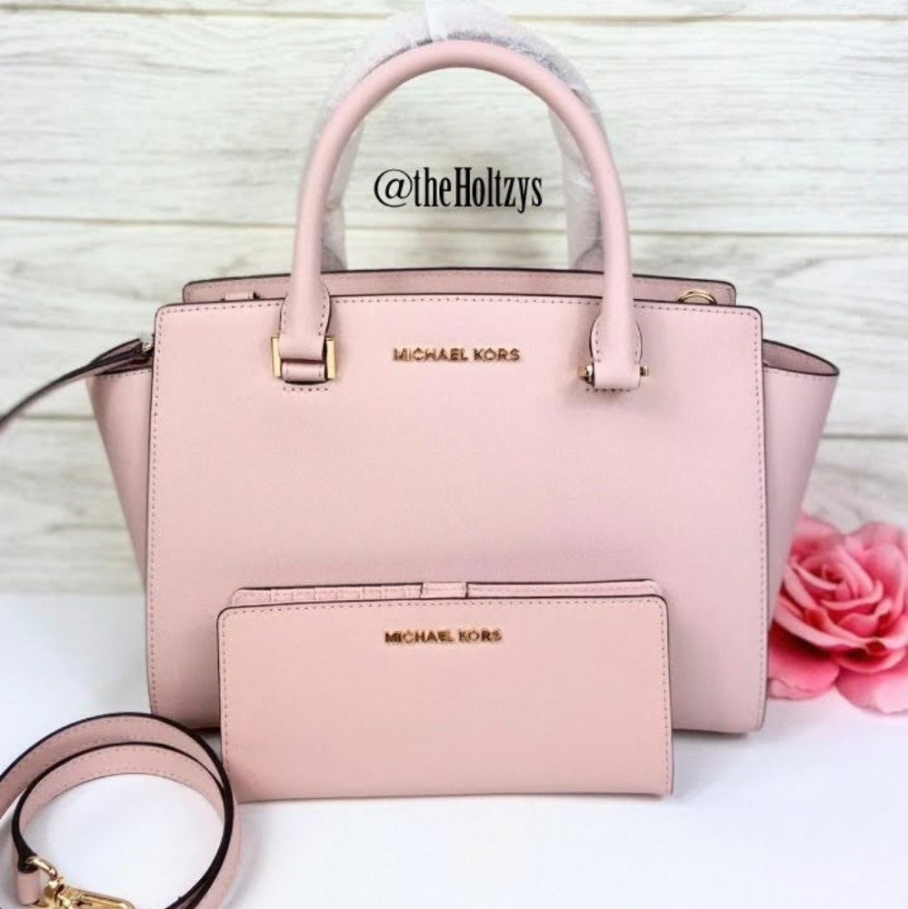 NWT Michael Kors SELMA Medium Satchel + Wallet